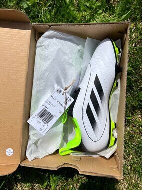 Kids Size 1.5 Adidas Goletto IX FG/MG Laceless Soccer Cleats — NIB — White/Volt